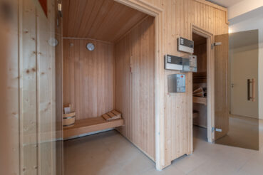 Sauna im Gemeinschaftsbereich Ferienwohnungen Stettiner Haff